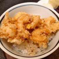 天ぷら 元吉 - 天丼（海老と小柱のかき揚げ）