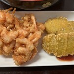 みなと食堂 - 海老かき揚げは海老ばっか＆カンパチナゲット