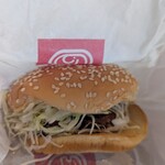 ドムドムハンバーガー - お好み焼きバーガー　半熟卵とろ〜