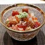 鮨 雅 - ギヤマンが映える♪いやバエる♪笑　ここで最初に決まった器♪