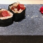 鮨 雅 - 鮪と干瓢の巻物♪この煮しめ具合がまた絶妙♪