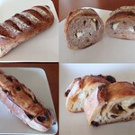 パンフィール - 全粒粉くるみとクリームチーズ入り、レーズン入りバゲット