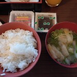 創彩 子規 - 愛媛県産コシヒカリご飯、松山揚げギノー味噌汁