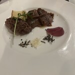 アンティカ オステリア カルネヤ - 岩手短角牛のタルタルステーキと40日熟成黒毛和牛のカルパッチョ。