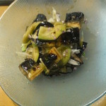 山葵 - うなぎと水なすの酢の物：平成２６年新作。うざくじゃ無いの。水ナスとの相性が絶妙です。