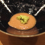 三谷 - ”穴子の肝臓（フォアグラ）”には、「源平　特別純米　六段仕込み　蔵出し原酒」を　(2014/08)