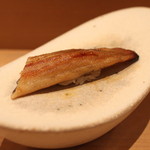 三谷 - つめ煮切り ”穴子” には、「Puligny-Montrachet 2004 1er Cru "La Garenne" Marc Colin et Fils」を　(2014/08)