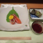 柳家錦 - 鱒の刺身と炙り