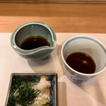ひろ作 - 蕎麦汁と薬味さんでーす。