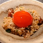 銀座 有涯 - お替りは卵黄を乗せて