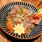 あじのマイケル - 鯵のカルパッチョ(写真はハーフ) (1200円)