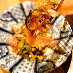 あじのマイケル - 鯵ごまは薬味を混ぜて頂きます。ゴマの香りが芳ばしい♡