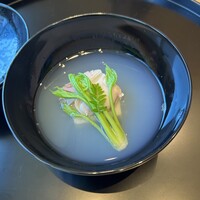 日本橋浅田 - お椀､､蛤吸い　蛤酒蒸し・筍真丈・こしあぶら・木の芽