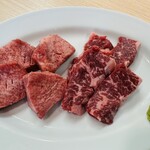 焼肉やっちゃん - 上タン塩・上ハラミ山葵醤油（いずれもハーフサイズ）