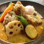 lavi lavi - がっつり鶏の唐揚げ山椒風味to野菜カレー