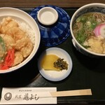 藤よし - 小えび天丼定食 そばで　1050円