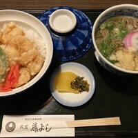 藤よし 堺駅前店 - 小えび天丼定食 そばで　1050円