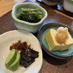 辰庵 - 小鉢２品と漬物