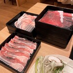 しゃぶ菜 - 牛肉、豚ロース、豚バラ