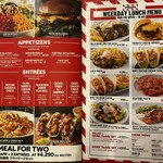 TGI FRIDAYS - メニュー。