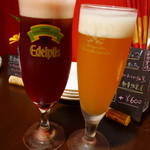 谷塚バル - 201408カシスビア￥620・白穂乃香￥620