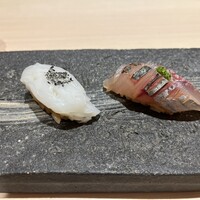 鮨 華 - スミイカ、アジ