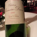 銀座 レカン - メインに合わされたのはボルドー・サンジュリアンの2002．