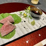 銀座 鉄板焼き ステーキ K-sio - 牛刺しに少し火を通してほしい場合は対応してもらえますp(´∇｀)q
