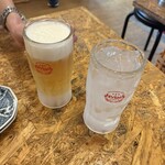 酒のみ屋 魚久 - レモンサワー、生ビール