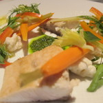 Orchids - カンパチのエスカベッシュ、マリネした野菜とハーブ添え