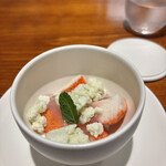 馳走西健一 - 焼津いちご、桃、ミントシャーベット