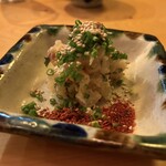 島ノ飯 みなもと - お造り(お任せ) 3品目：ぐるくんなめろう 1480円/3品