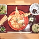ぬる燗佐藤 - 海老と穴子 天丼 900円