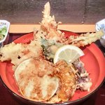 ぬる燗佐藤 - 海老と穴子 天丼 900円