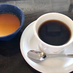 cafe RIN - ホットコーヒーと白ごまプリン