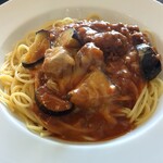 cafe RIN - なすとチーズのミートボールパスタランチセット＠1640円
