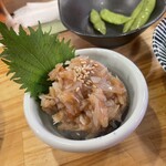 焼鳥 古友里 - 梅水晶！下に大根おろしが隠れている！消化促進！ありがたや〜