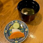 あかぎ - ぬか漬け、肝吸い