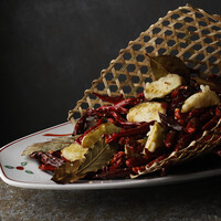 茄子の唐揚げ　山椒唐辛子風味