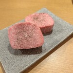 焼肉しみず - 極上限定厚切りタン(2枚)