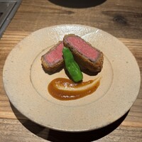 和牛料理 一石三鳥 - 和牛ヘレカツ！わさびで食べるのが好きでした