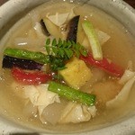 迦陵 - 湯葉と夏野菜のあんかけ