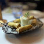 SEVEN SEAS RESTAURANT - Spicy lamb spring rolls with cucumber dip