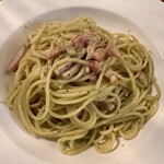 パスタタベタイ - ベーコンのジェノベーゼスパゲッティ