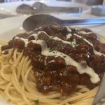 イタリア食堂amico - 蒲原牛のミートソース（パスタ大盛）