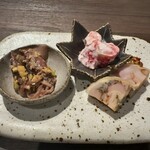 灯 - 前菜3種、どれも美味い