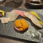 灯 - 活〆平目、縞鯵、雲丹☆