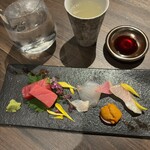 灯 - 向付は見た目から既に美味しい、堪らず日本酒を