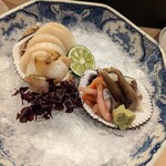 割烹　梅津 - 今回のお造りも貝づくし