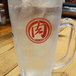 分倍河原 肉流通センター - チューハイ329円がハッピーアワーで32円を濃いめ32円=64円